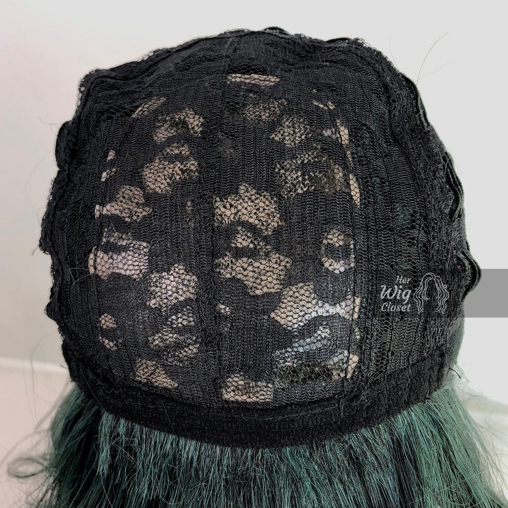 12" Pastel Dark Green Wavy Wig with Bangs |Polaris - Picture 6 of 9
